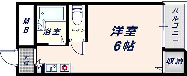 有馬パレス布施 ｜大阪府東大阪市三ノ瀬1丁目(賃貸マンション1R・2階・20.00㎡)の写真 その2