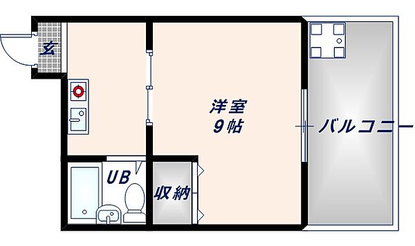 アペックスハイツ ユニ ｜大阪府東大阪市御厨栄町2丁目(賃貸マンション1K・2階・22.00㎡)の写真 その2