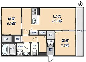 グリーン・ファースト山本 103 ｜ 大阪府八尾市東山本新町4丁目3-3（賃貸マンション2LDK・1階・61.37㎡） その2