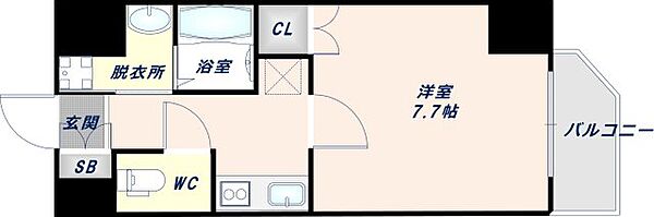 Siete布施駅前 801｜大阪府東大阪市足代新町(賃貸マンション1K・8階・25.20㎡)の写真 その2