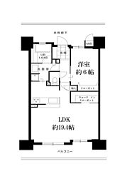 エスリード上本町グラセント 2LDKの間取図画像