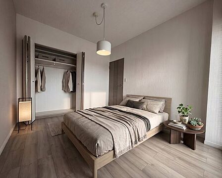 【Bedroom】こちらの画像はAIによる家具イメージです。お部屋の雰囲気を感じてみてください♪