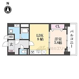JR山陰本線 亀岡駅 徒歩5分の賃貸マンション 7階1LDKの間取り