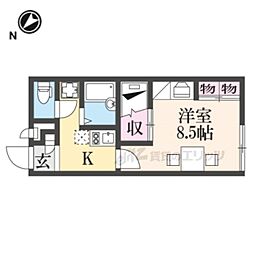 京都丹後鉄道宮豊線 京丹後大宮駅 徒歩15分の賃貸アパート 1階1Kの間取り
