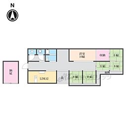 京都丹後鉄道宮福線 牧駅 徒歩8分の賃貸一戸建て 1階6LDKの間取り