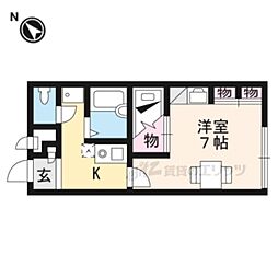レオパレス菊 2階1Kの間取り