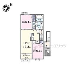 ラフテル 2LDKの間取図画像