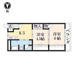 ライフステージ広瀬1 2DKの間取図画像