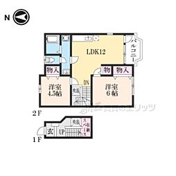 プラッツB 2LDKの間取図画像