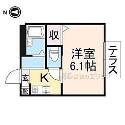 センプレヴェルデ 1Kの間取図画像