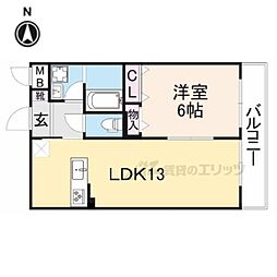 シャルレ17番館 1LDKの間取図画像