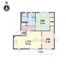 グリーンパレスISA2 2LDKの間取図画像