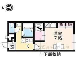 レオパレスくにもり 1Kの間取図画像
