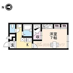 レオパレスステイブルー12 1Kの間取図画像