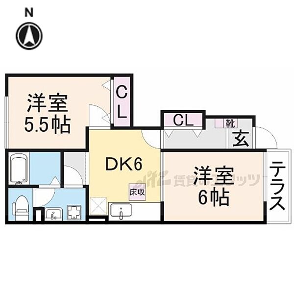 ドゥ　メゾンA 103｜京都府舞鶴市田中町(賃貸アパート2DK・1階・42.77㎡)の写真 その2