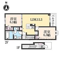 京都府南丹市美園町2号（賃貸アパート2LDK・2階・59.58㎡） その2