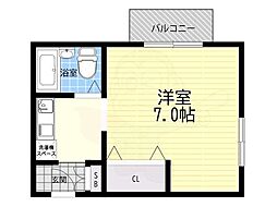 グランヴェルデ中桜塚 1Kの間取図画像