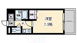 エルコート服部 1Kの間取図画像