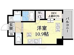 ドルチェヴィータ新大阪 1Kの間取図画像