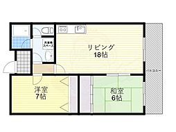 エクセルハイツ 2LDKの間取図画像