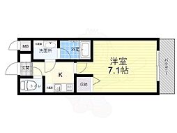 グランエクラ加島2 1Kの間取図画像