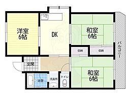 プレジール 3DKの間取図画像
