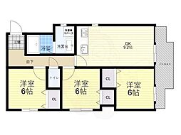 プリムール 3LDKの間取図画像