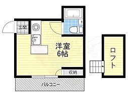 サンパレス21東園田2 ワンルームの間取図画像
