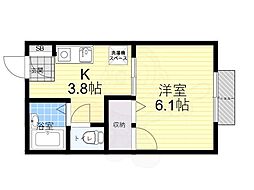 ネオ21 1Kの間取図画像