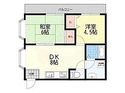 ベルデフォレスタ 2DKの間取図画像