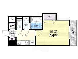 Luxe新大阪4 1Kの間取図画像
