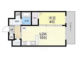 S-RESIDENCEHIGASHIMIKUNIamante 1LDKの間取図画像