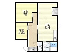 三喜マンション 2LDKの間取図画像