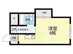 美吉野ハイツ ワンルームの間取図画像