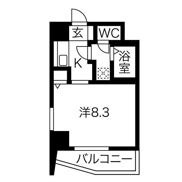 アビタシオン鶴舞 303｜愛知県名古屋市中区千代田３丁目(賃貸マンション1K・3階・24.36㎡)の写真 その2