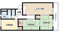 レジデンスオーミ 3LDKの間取図画像