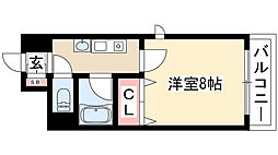 メゾンクラルテ 1Kの間取図画像