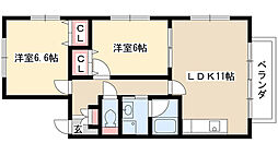 ルースリーリヤ 2LDKの間取図画像