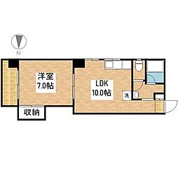 大黒マンション 1LDKの間取図画像
