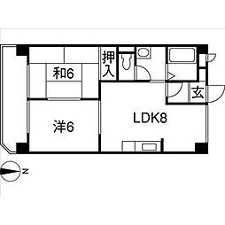 アモール高針 2LDKの間取図画像
