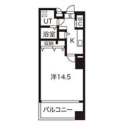 M・Mレジデンス 1Kの間取図画像
