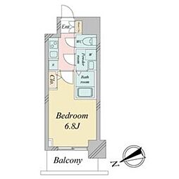 オーキッドレジデンス鶴舞 1Kの間取図画像