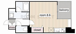 CITYSPIRENagoya-Osu ワンルームの間取図画像