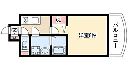 プレサンス栄モード 1Kの間取図画像