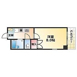 サンシティー鈴和2 1Kの間取図画像