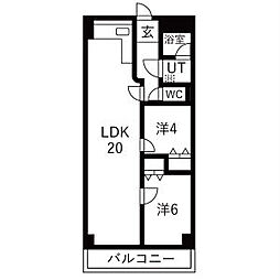 田代マリンハイツ 2LDKの間取図画像