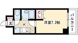 K2OKASANB.二番館 1Kの間取図画像