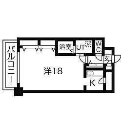 リーヴァストゥーディオ丸の内 ワンルームの間取図画像