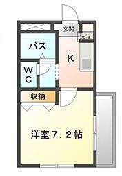ライラック 1Kの間取図画像