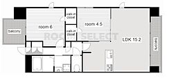 S-RESIDENCE茶屋ヶ坂EAST 2LDKの間取図画像